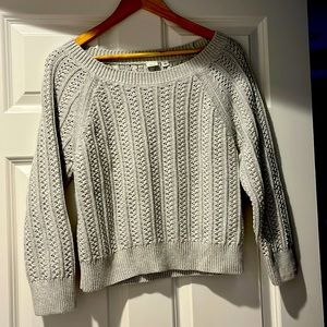 Grey gap knit crop sweater